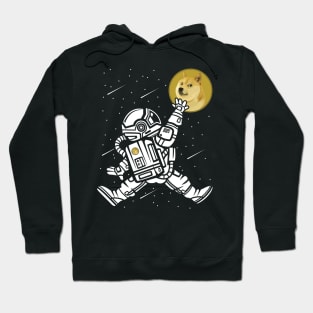 Astronaut Dogecoin DOGE Coin To The Moon Crypto Token Cryptocurrency Wallet Birthday Gift For Men Women Kids Hoodie